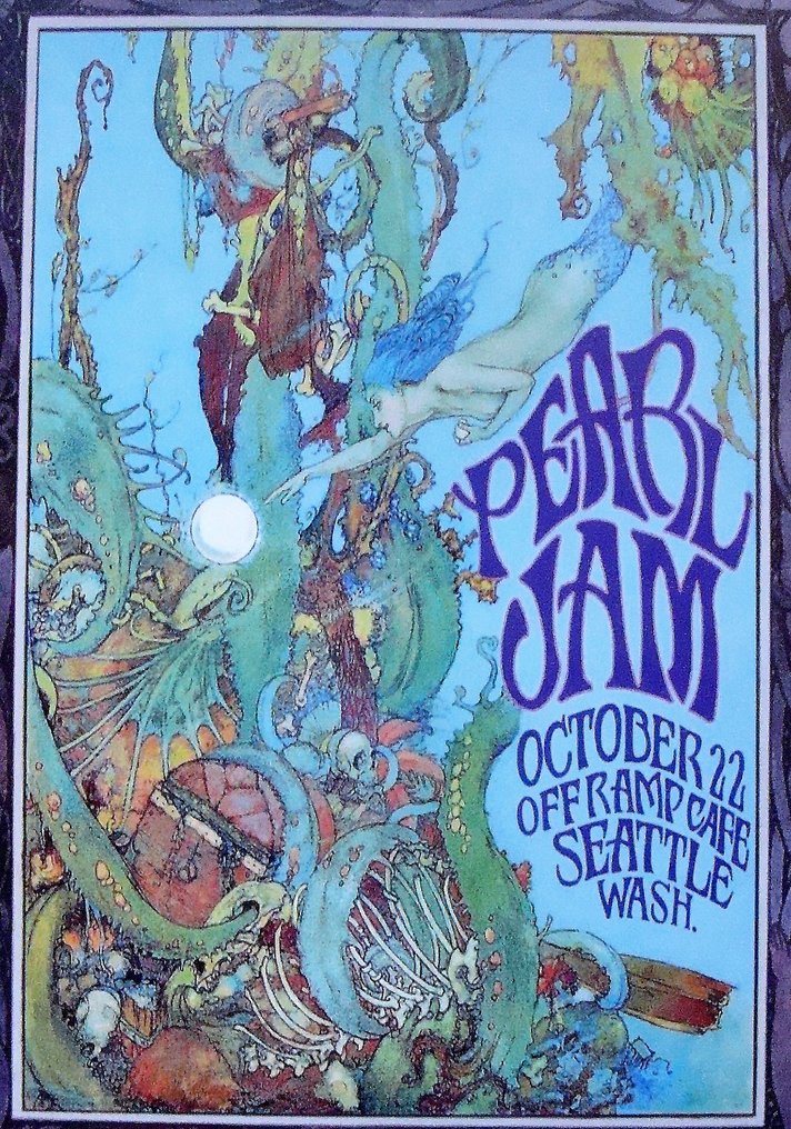 Pearl Jam - Litografia - 1990 - Autografado pessoalmente #1.0