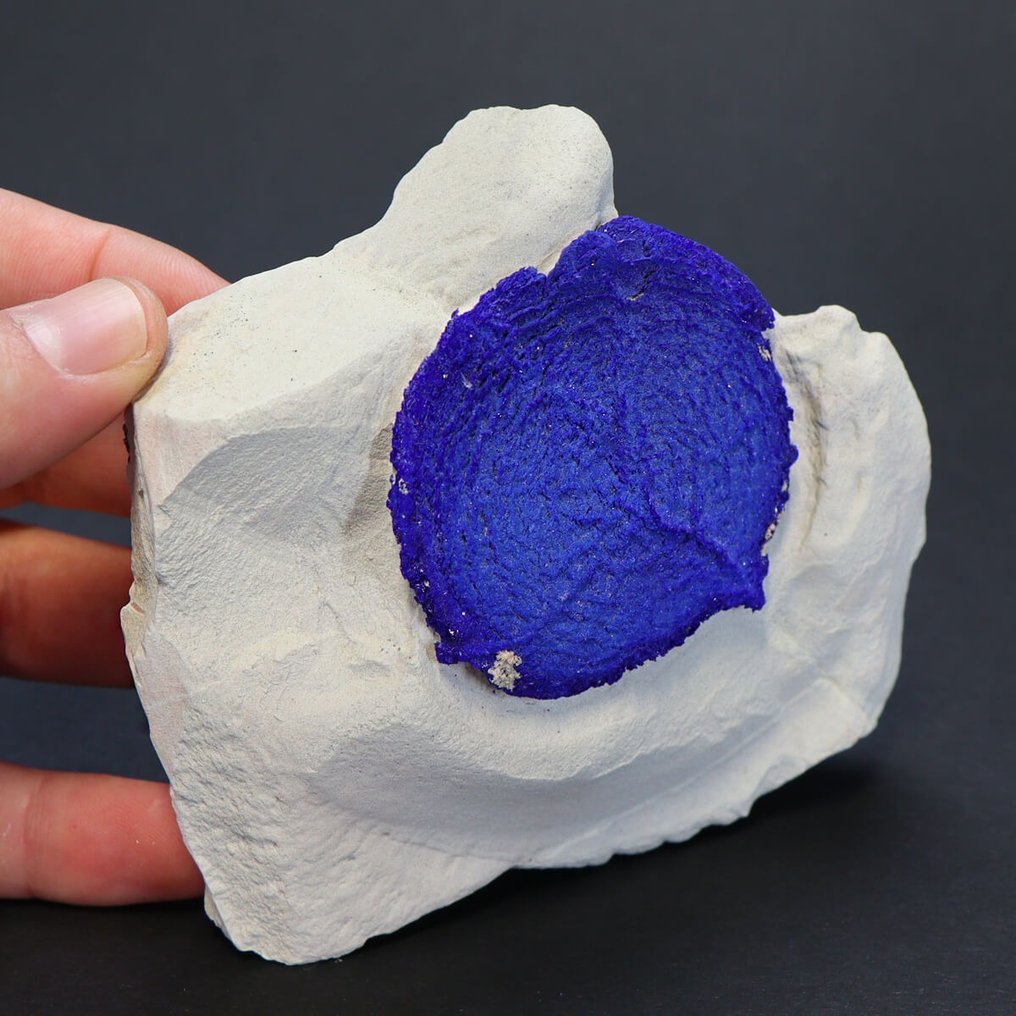 高品質藍銅太陽 - 稀有礦物！！！ - 馬爾本卡礦山 - 高度: 120 mm - 闊度: 110 mm- 395 g #1.2