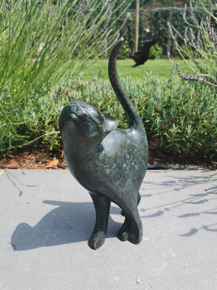 Skulptur, Kat - 31 cm - Bronse #1.0