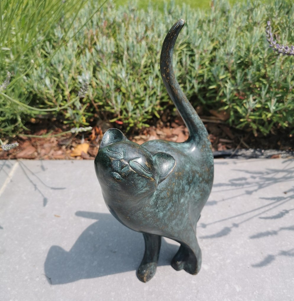 Skulptur, Kat - 31 cm - Bronse #2.1