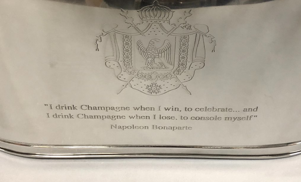 Secchiello per vino - Nickel plated - con testo inciso di Lily Bollinger e Napoleone Bonaparte - adatta a 12 bottiglie #4.3