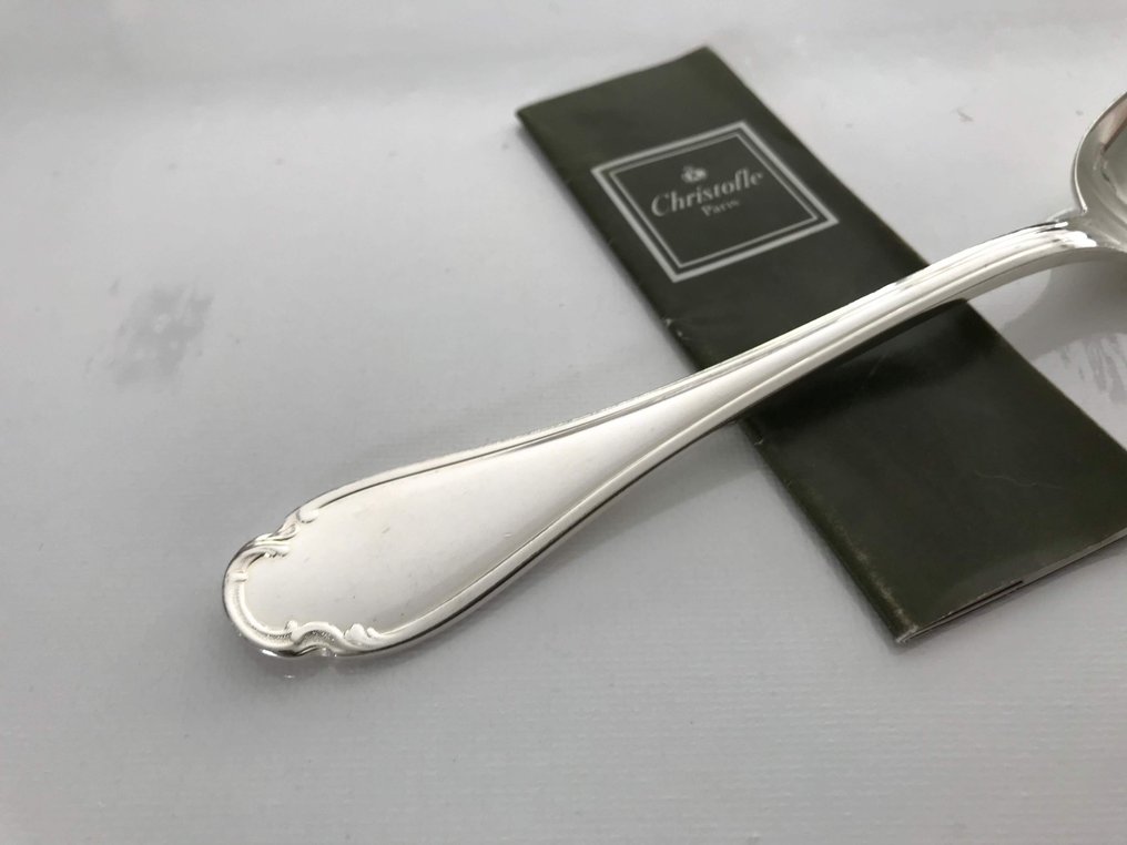 Christofle - Spoon - Set of 12 espresso/moka spoons model Pompadour - Silver metal #3.2