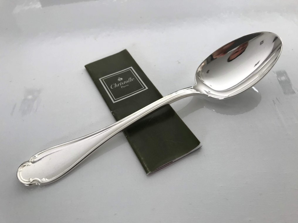 Christofle - Spoon - Set of 12 espresso/moka spoons model Pompadour - Silver metal #2.1