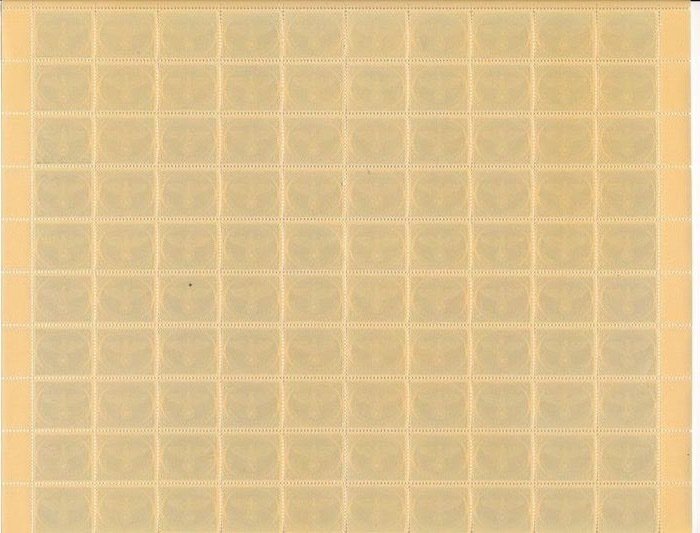 德国帝国 - 战地邮票 - 1944 - 战地邮票用于圣诞包裹，一整张包含100个邮票的纸张 - Michel Nr. 4 (100) #1.0