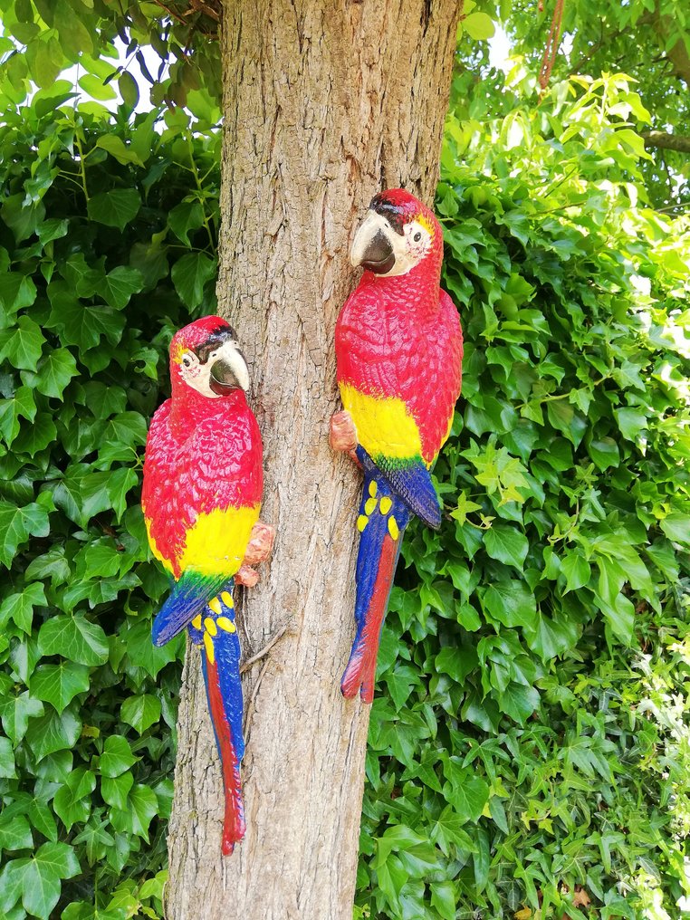 Figurine - A pair of red parrots (2) - Iron #1.0