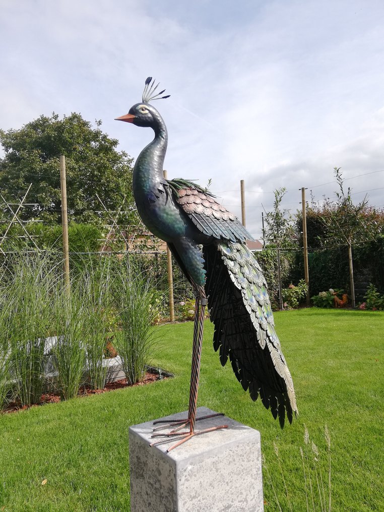 Staande pauw - Statuetta - Metallo #3.2