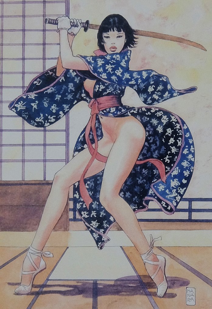 Manara, Milo - 1 Offset Print - Yoko Samurai - 2002 #1.0