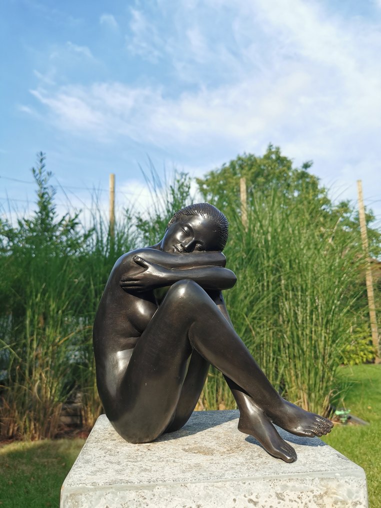 Statuette, Dagdromende vrouw - 37 cm - Bronze #4.3