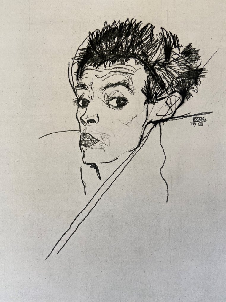 Egon Schiele (1890-1918), after - Self portrait #1.0