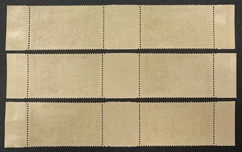 Mónaco 1973 - Conjunto raro de 3 pares de variedad 'CON intervalo', Yvert 939a, 940a y 941a, tiraje NO EMITIDO. - 939a, 940a, 941a #1.0