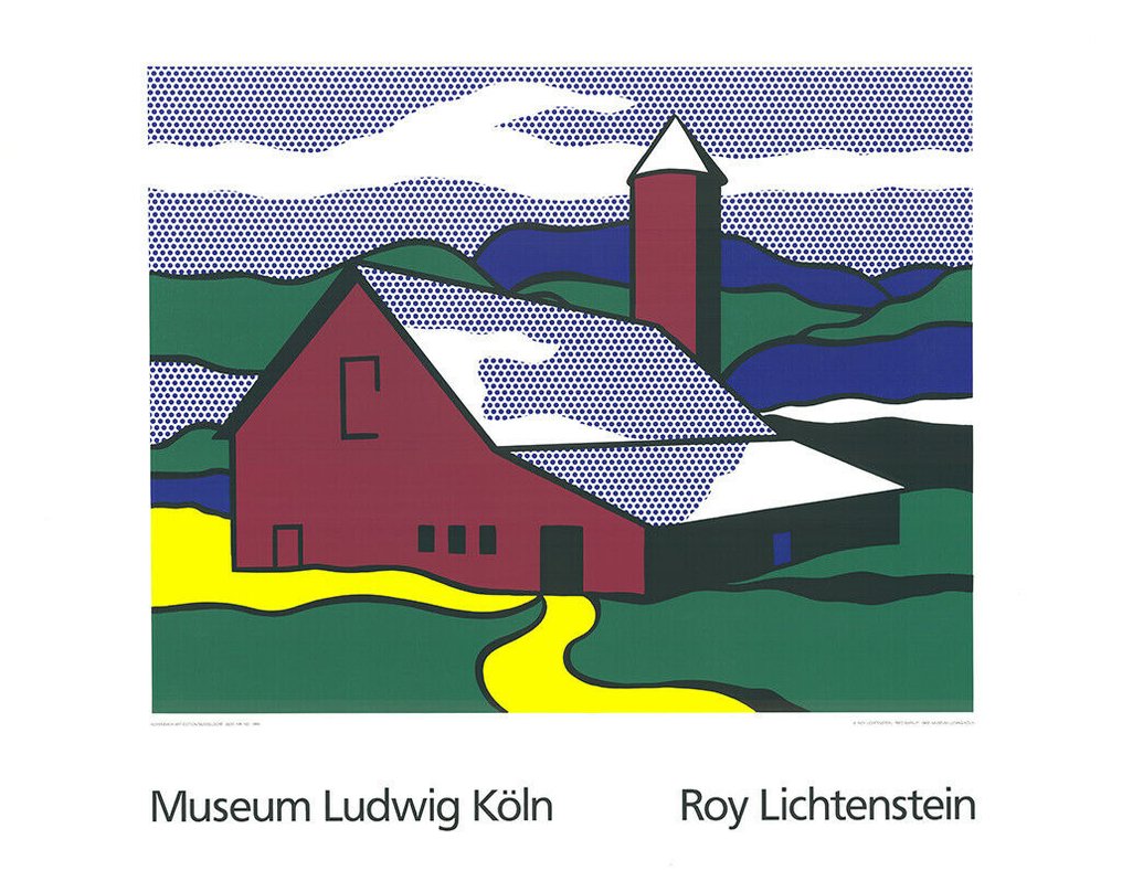 Roy Lichtenstein - Red Barn II Serigraphie (90x70cm) - década de 1960 #1.0