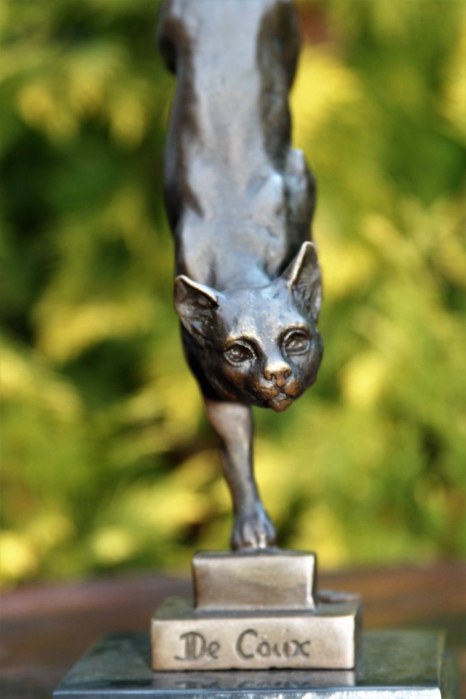 Statua, Kat van de trap - 30 cm - marmo di bronzo #4.3