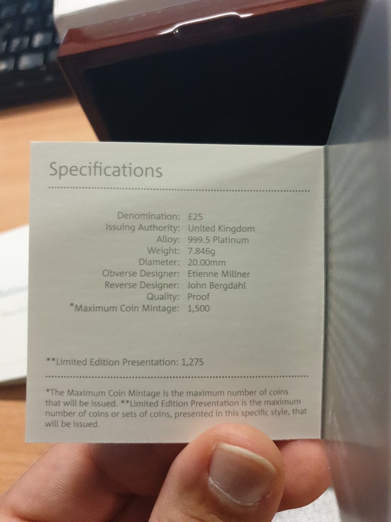 Regatul Unit. 25 Pounds 2017/PROOF #3.2