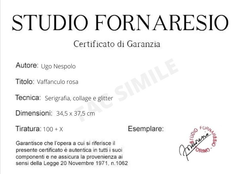 Ugo Nespolo (1941) - Vaffanculo rosa #3.2