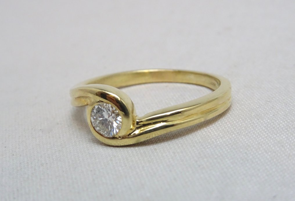 18 ct. Aur galben - Inel - 0.33 ct Diamant #2.2