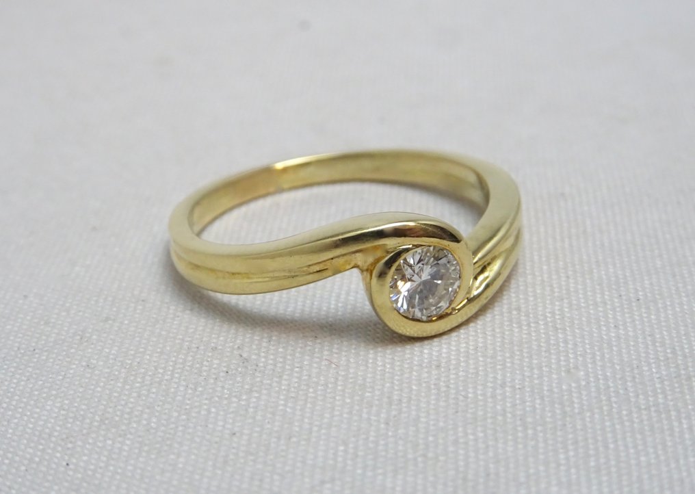 18 ct. Aur galben - Inel - 0.33 ct Diamant #2.1