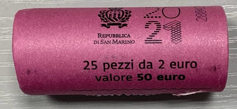 圣玛利诺. 2 Euro 2021 (25 monnaies) en rouleau  (没有保留价) #1.0