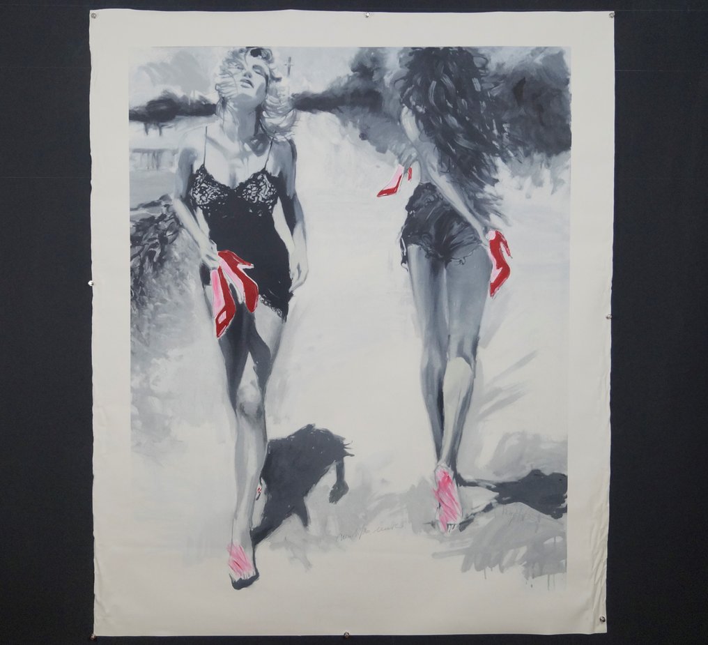 Janusz Haka (1951) - Night and Day XXL su tela rosso ( grande formato ) #1.0