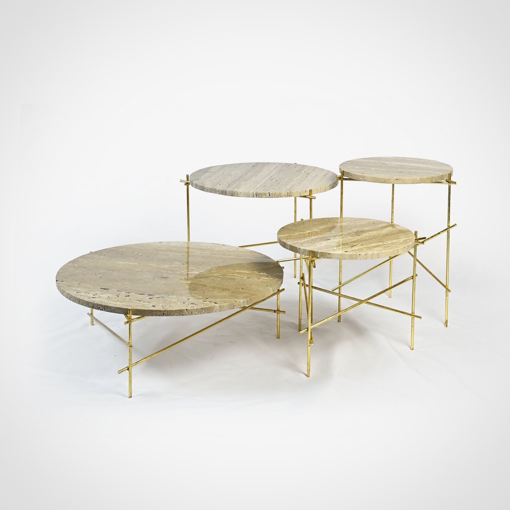 DFlab Studio - Κεντρικό τραπέζι (4) - Οι στυλοί (σετ 4 τεμαχίων) - Χρυσός, Τραβερτίνη #2.1