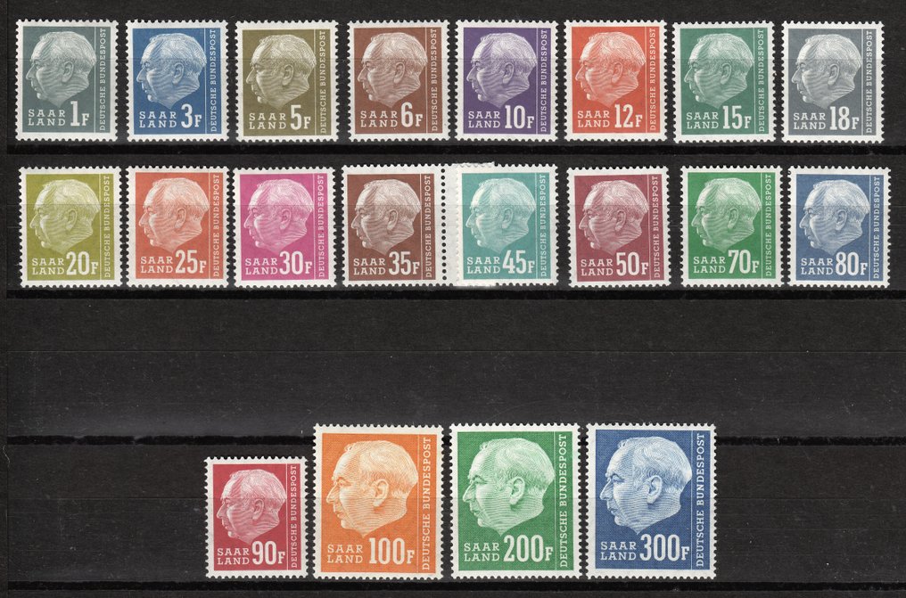 德國 1954/1957 - Heuss 完整时期 1954-1957 联邦与萨尔兰 #4.3