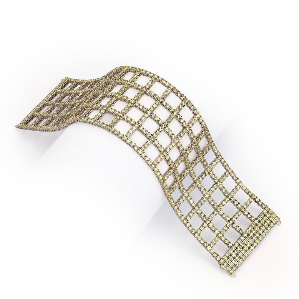 Βραχιόλι - 18 καράτια Λευκός χρυσός -  23.44ct. tw. Διαμάντι (Φυσικό) - Διαμάντι - ένα #1.0