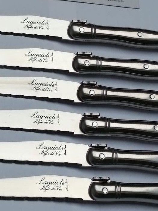 Laguiole - 6x Forks and 6x Knives - completely stainless steel - style de - Bestekset (12) - Roestvrij staal #2.1