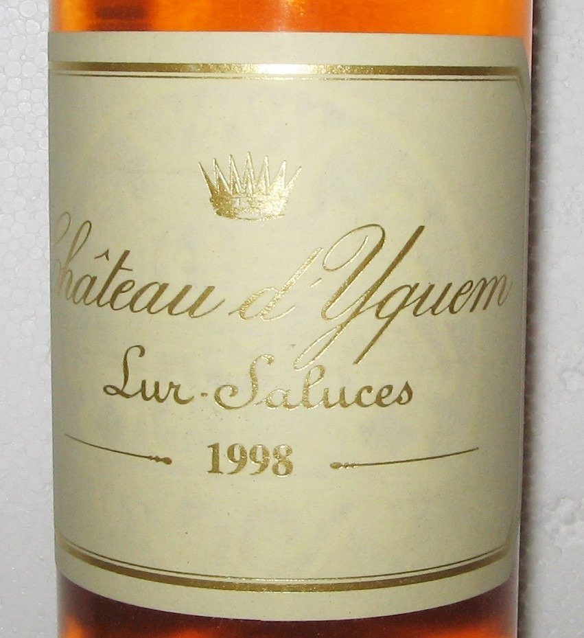 1998 Château d'Yquem - Sauternes 1er Cru Supérieur - 1 Half Bottle (0.375L) #2.1