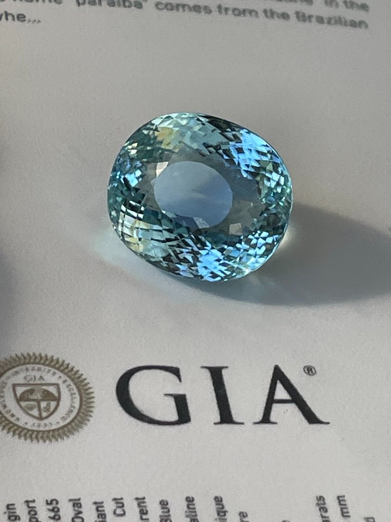 1 pcs  蓝色 帕拉伊巴碧玺  - 44.66 ct - 美国宝石研究院（GIA） #1.0