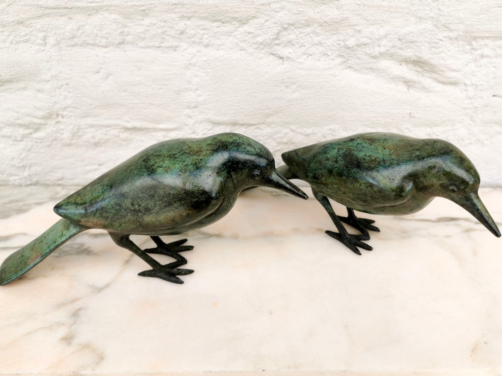 Figurine - A pair of bronze birds - Bronze #3.2