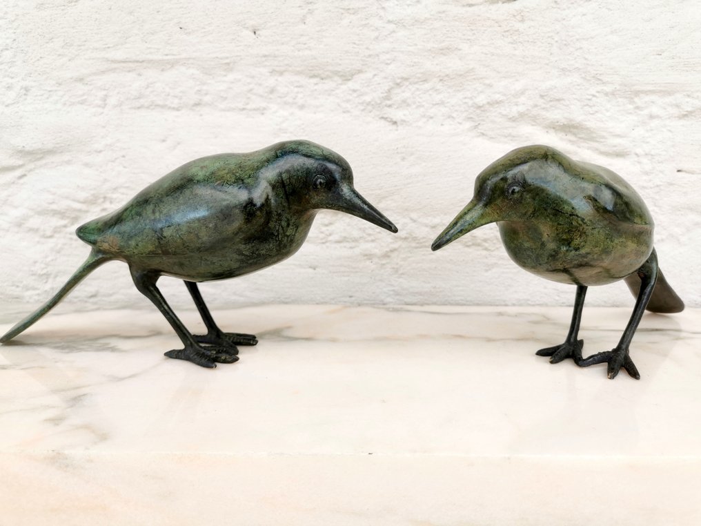 Figurin - A pair of bronze birds - Brons #3.1