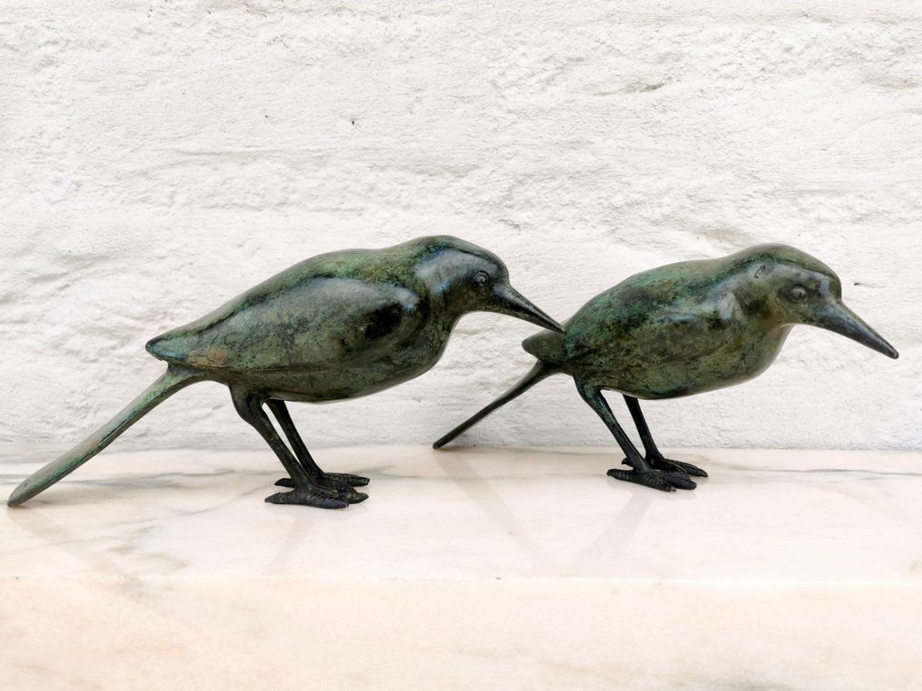 Figurine - A pair of bronze birds - Bronze #1.1