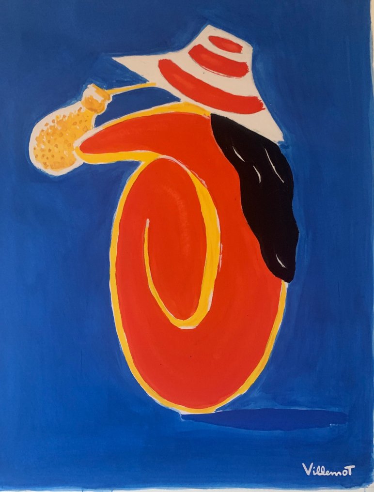 Bernard Villemot - Lithographie originale Orangina #1.0