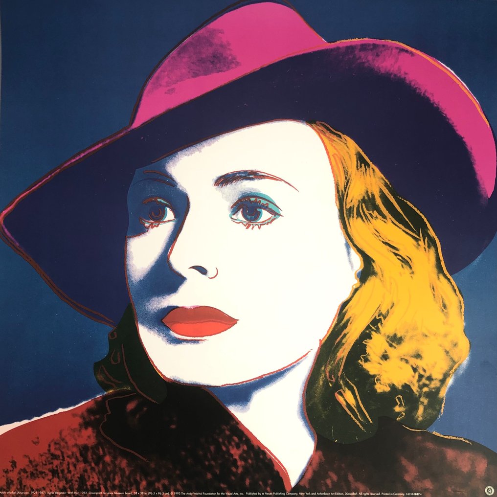 Andy Warhol (after) - Ingrid Bergman: With Hat (XL Size) - Jaren 1990 #1.1