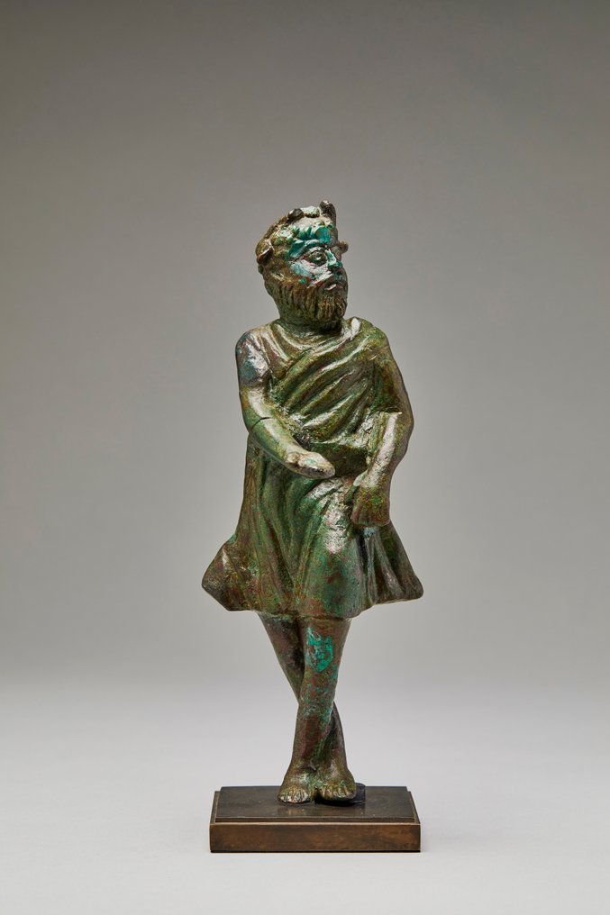 Oud-Romeins Bronzen grote theateracteur met Spaanse importvergunning standbeeld #1.1