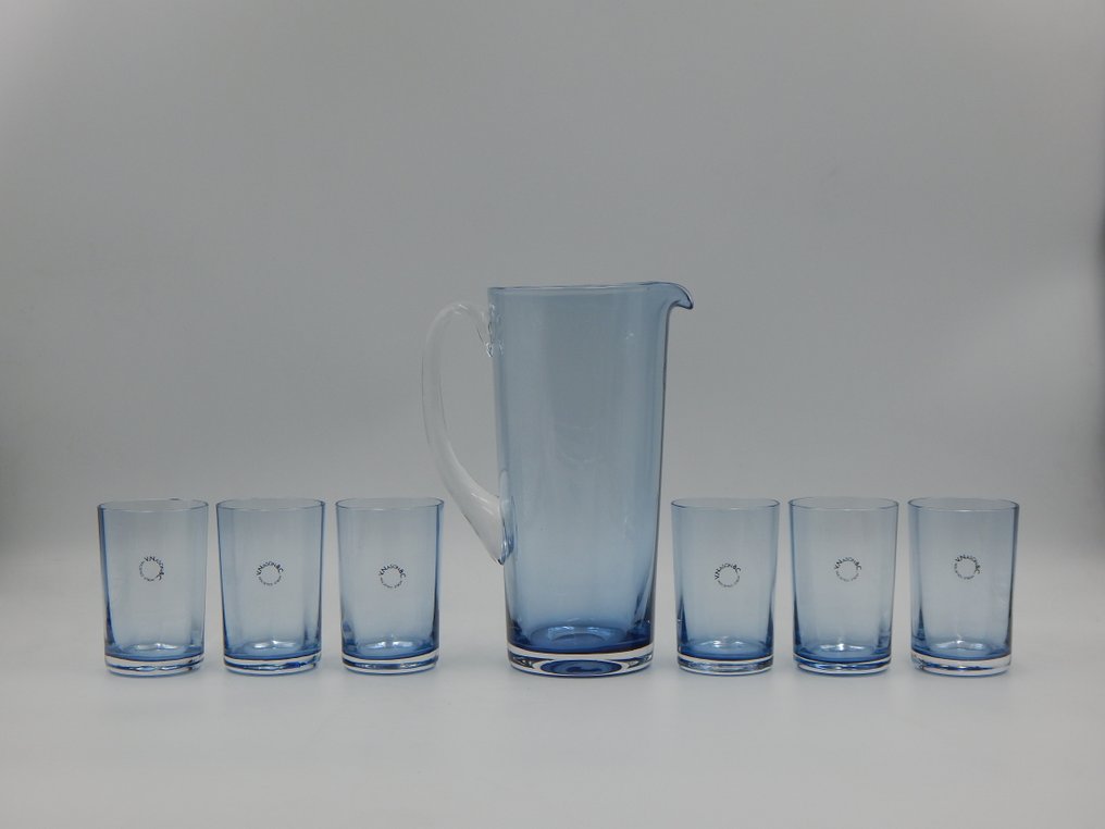 V.Nason&Co. - 杯具組 (7) - 热带的 - 穆拉諾玻璃 - 一套六个玻璃杯及配套水壶 #1.0