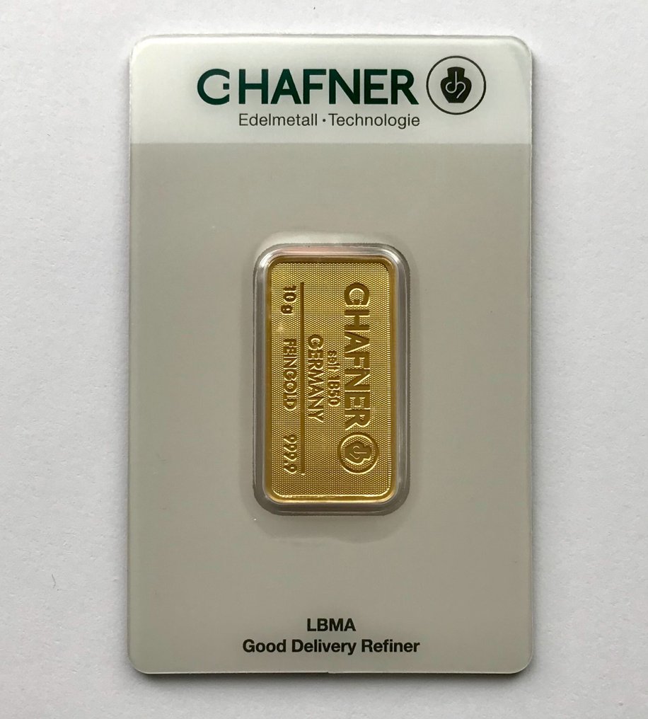 10 gram - Gull .999 - C. Hafner, Germany - Forseglet #1.0