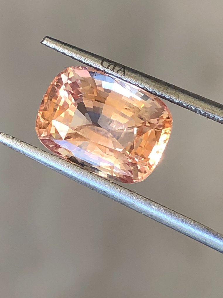 1 pcs  橙色, 粉色 莲花蓝宝石  - 5.47 ct - 美国宝石研究院（GIA） #4.3