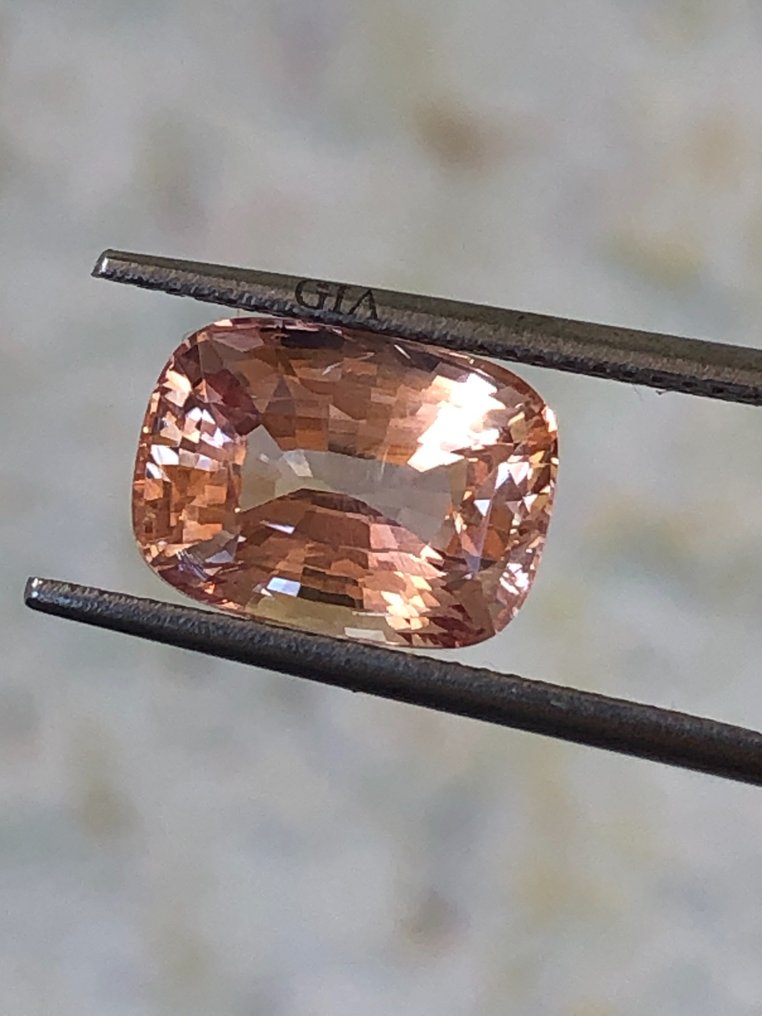 1 pcs  橙色, 粉色 莲花蓝宝石  - 5.47 ct - 美国宝石研究院（GIA） #3.2