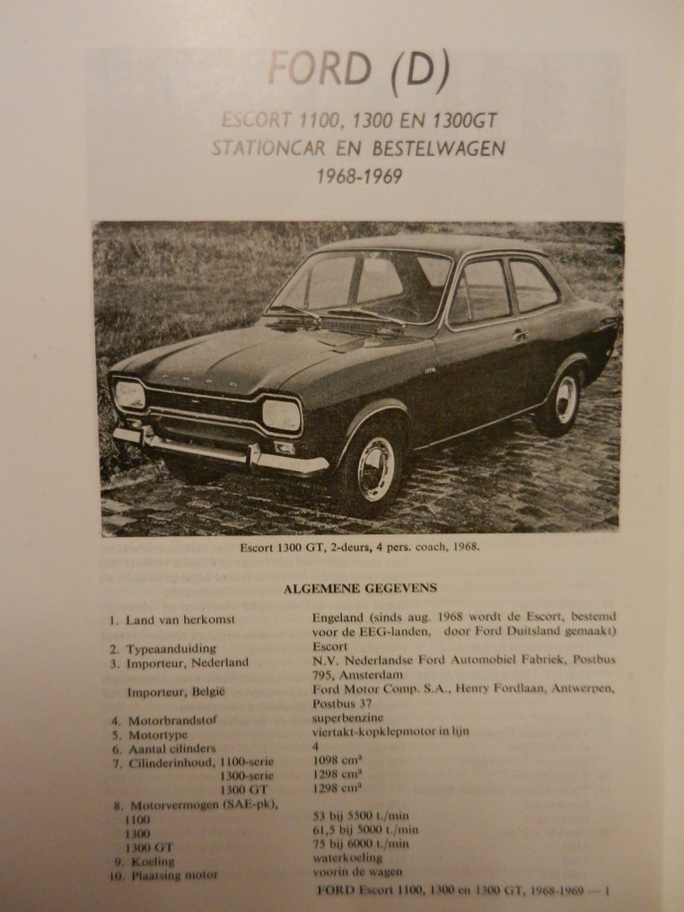 Book - 11 x FORD Escort 1968-1998 Olyslager Technische Handboeken. #3.2