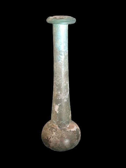 古羅馬 玻璃 Unguentarium, 巨大。20.5 厘米 #3.2