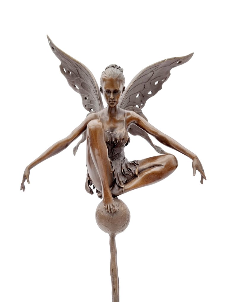 雕塑, Fee - 59 cm - 黄铜色, 大理石 #1.0