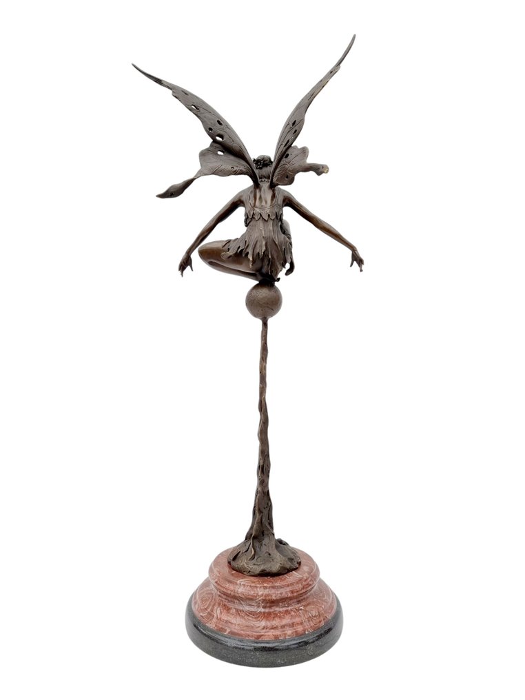 雕塑, Fee - 59 cm - 黄铜色, 大理石 #4.3