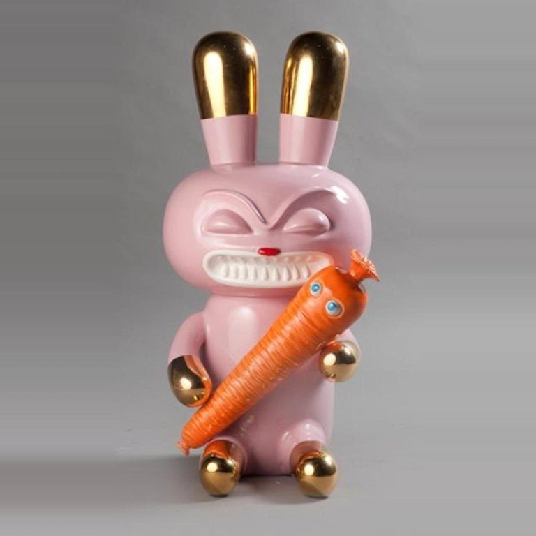 Sculpture, The Pop Will Eat Himself - 58 cm - Céramique, Glacis, Plaqué or - 2008 #1.0