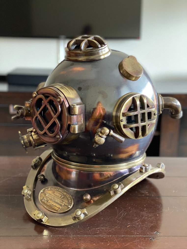 潜水头盔 - Full size 18" deluxe U.S. "Mark V" Deep Sea Divers Helmet - 钢 #1.0
