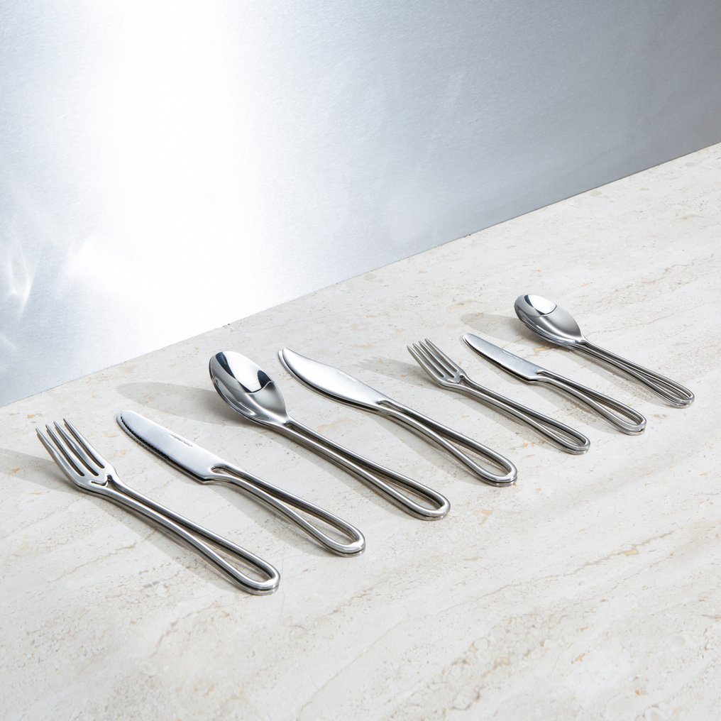 Maarten Baptist - 餐具套装 (42) - 光亮的轮廓餐具 - 不锈钢 #3.2
