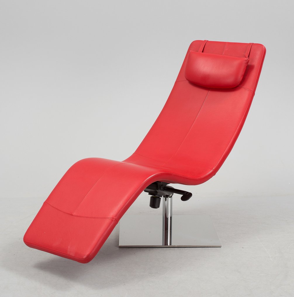 Chaise longue - Steel, Leather - A leather recliner #1.0