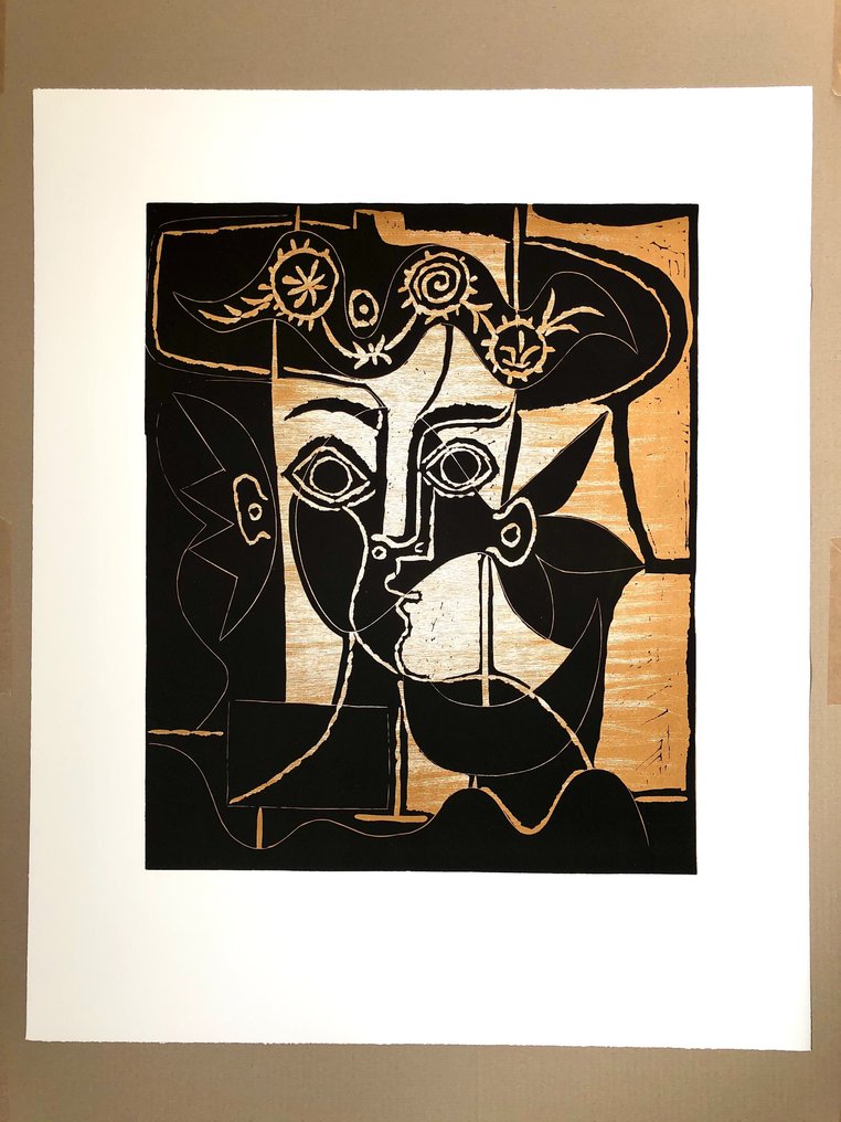 Pablo Picasso (1881-1973) - Großer Frauenkopf mit geschmücktem Hut #4.3