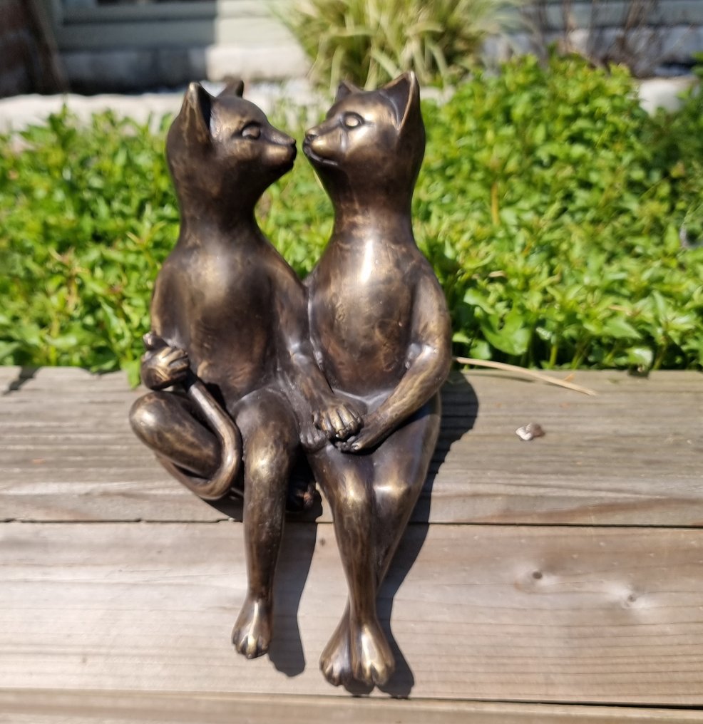 雕像 - Cats in love - 黄铜色 #2.1