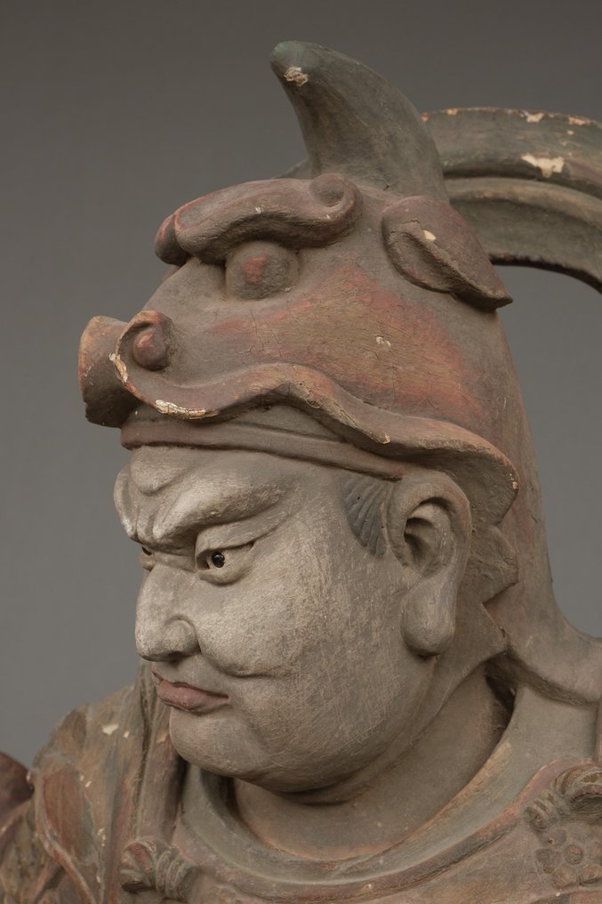 佛教寺庙守护神的真人大小雕像 - 木 - 日本 - 明治時期（1868-1912） #4.3