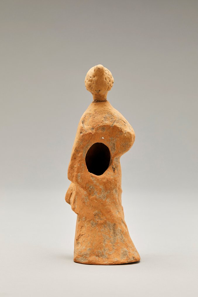 Ógörög, Hellenisztikus kor Terrakotta Tanagra női figura Szobor #2.1